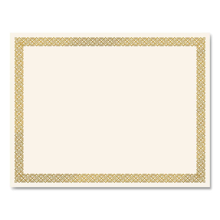 COSCO Foil Border Certificates, 8.5 x 11, Ivory/Gold with Gold Braided Border, 15/Pack (GRP963006)