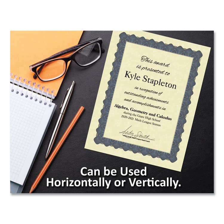 COSCO Metallic Border Certificates, 11 x 8.5, Ivory/Blue with Blue Border, 100/Pack (GRP934400) thumbnail 4