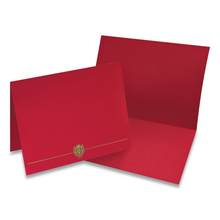 COSCO Classic Crest Certificate Covers, 9.38 x 12, Red, 5/Pack (GRP903031S) thumbnail 2