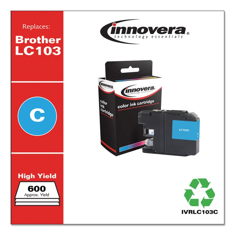 INNOVERA Remanufactured Cyan High-Yield Ink, Replacement for LC103C, 600 Page-Yield (IVRLC103C) thumbnail 2