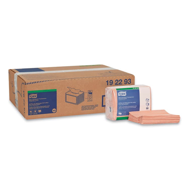 ESSITY Small Pack Foodservice Cloth, 1-Ply, 11.75 x 14.75, Unscented, Red/Red Stripe, 50/Poly Pack, 4 Packs/Carton (TRK192293)