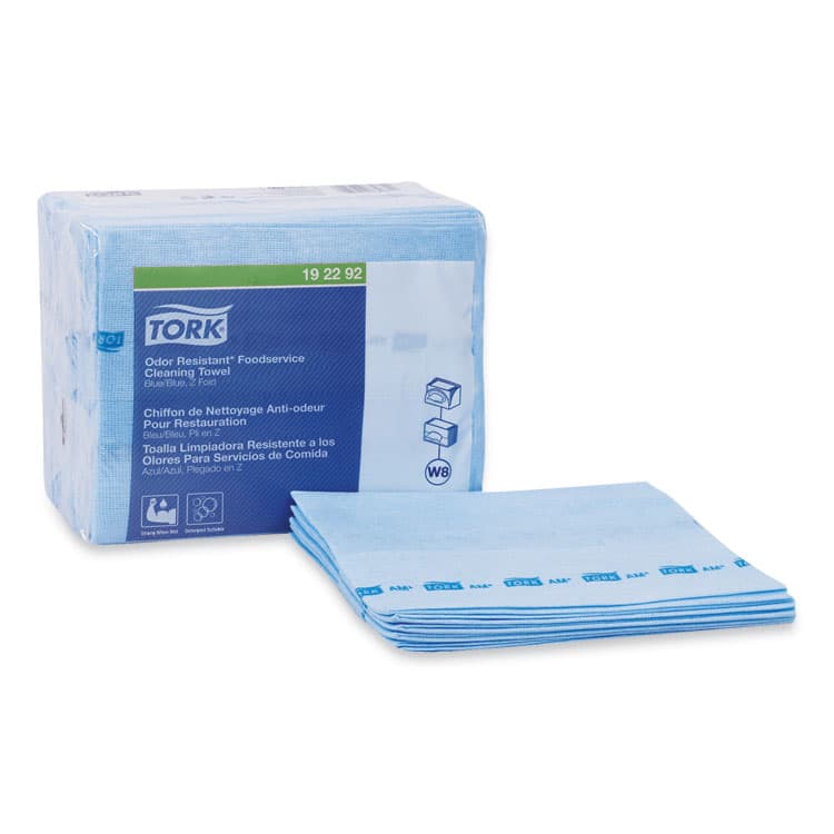 ESSITY Small Pack Foodservice Cloth, 1-Ply, 11.75 x 14.75, Unscented, Blue/Blue Stripe, 50/Poly Pack, 4 Packs/Carton (TRK192292) thumbnail 2