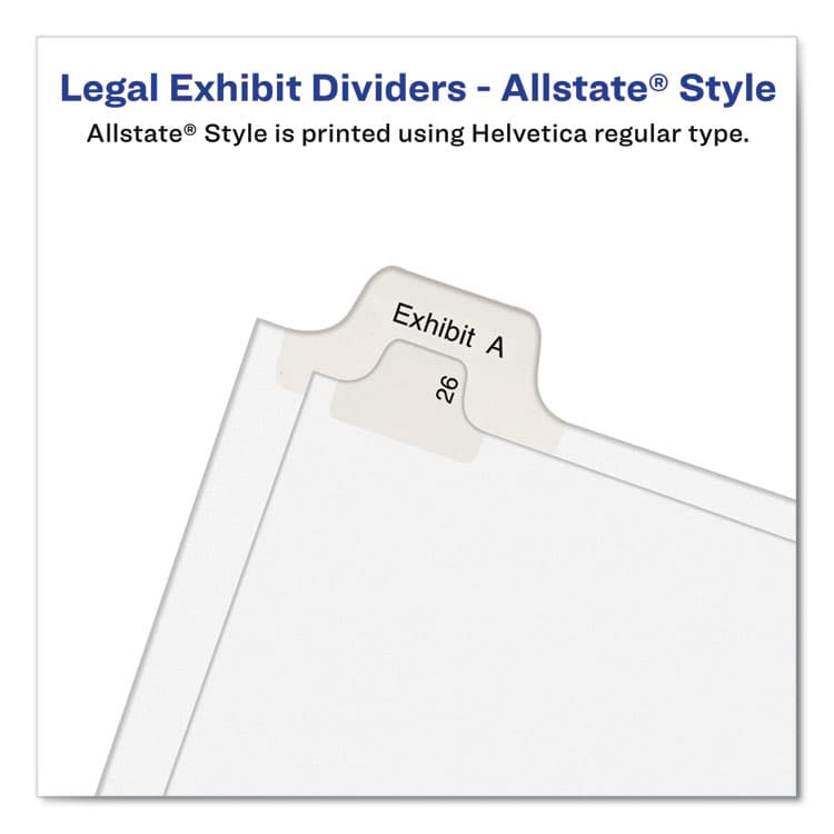 AVERY PRODUCTS CORPORATION Preprinted Legal Exhibit Side Tab Index Dividers, Allstate Style, 10-Tab, 4, 11 x 8.5, White, 25/Pack (AVE82202) thumbnail 4