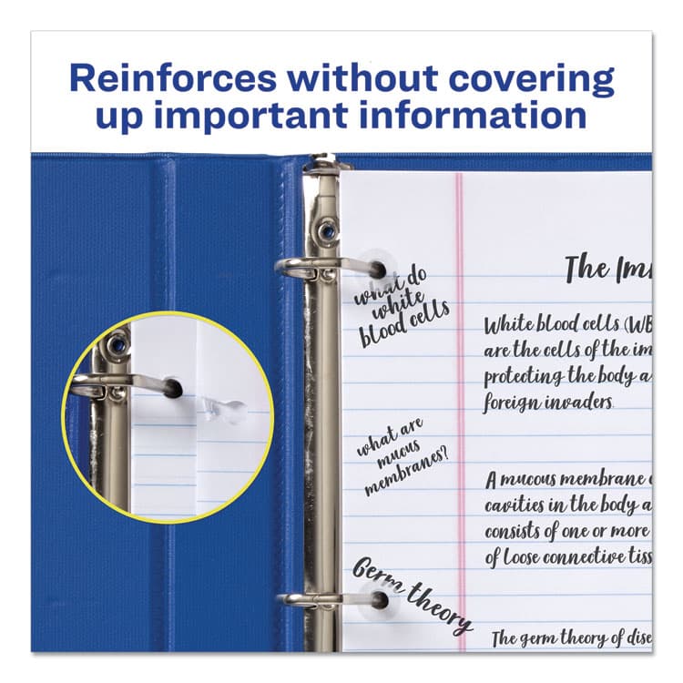 AVERY PRODUCTS CORPORATION Dispenser Pack Hole Reinforcements, 0.25" Dia, Clear, 200/Pack, (5721) (AVE05721) thumbnail 2