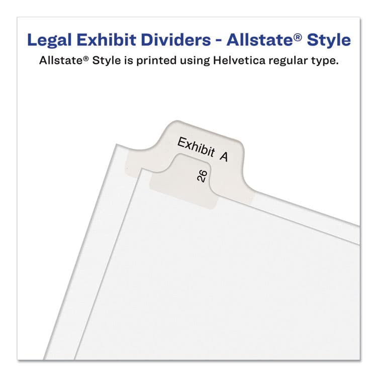 AVERY PRODUCTS CORPORATION Preprinted Legal Exhibit Side Tab Index Dividers, Allstate Style, 26-Tab, A to Z, 11 x 8.5, White, 1 Set, (1700) (AVE01700) thumbnail 3