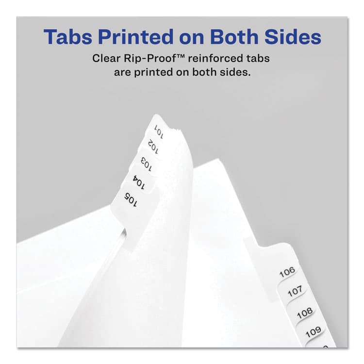 AVERY PRODUCTS CORPORATION Preprinted Legal Exhibit Side Tab Index Dividers, Allstate Style, 25-Tab, 101 to 125, 11 x 8.5, White, 1 Set, (1705) (AVE01705) thumbnail 2