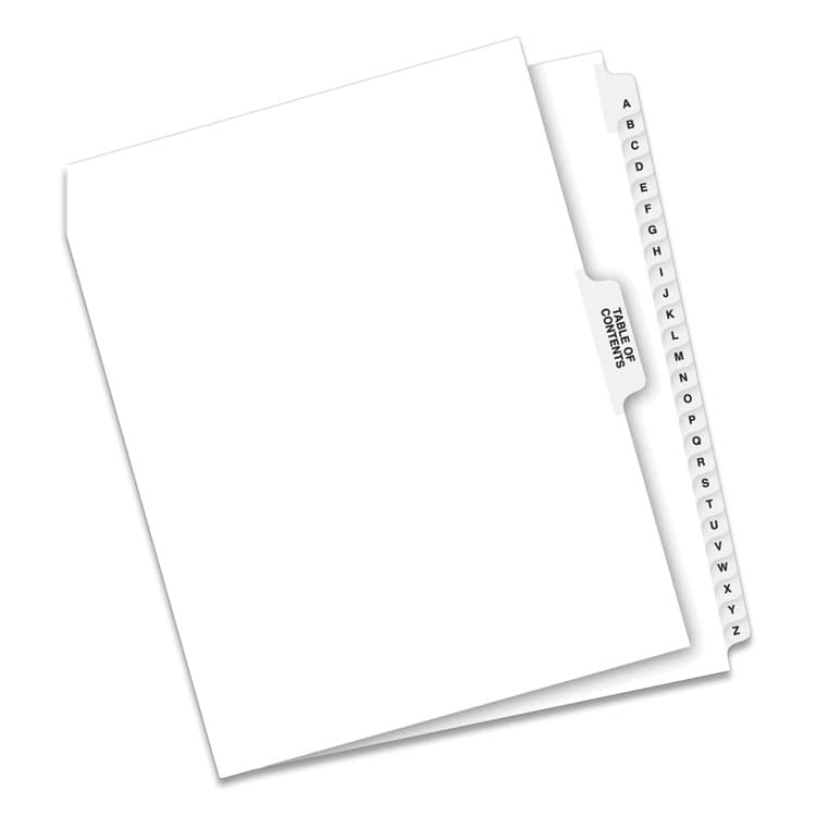 AVERY PRODUCTS CORPORATION Preprinted Legal Exhibit Side Tab Index Dividers, Avery Style, 27-Tab, A to Z, 11 x 8.5, White, 1 Set (AVE11374)