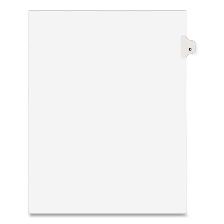 AVERY PRODUCTS CORPORATION Preprinted Legal Exhibit Side Tab Index Dividers, Avery Style, 26-Tab, D, 11 x 8.5, White, 25/Pack, (1404) (AVE01404)