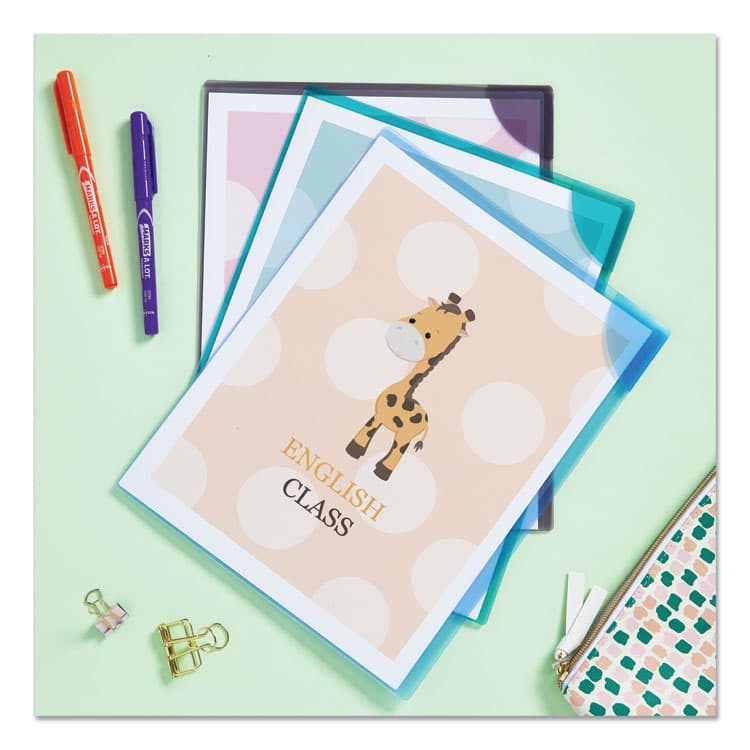 AVERY PRODUCTS CORPORATION Corner Lock Document Sleeves, Letter Size, Assorted Colors, 6/Pack (AVE72262) thumbnail 3