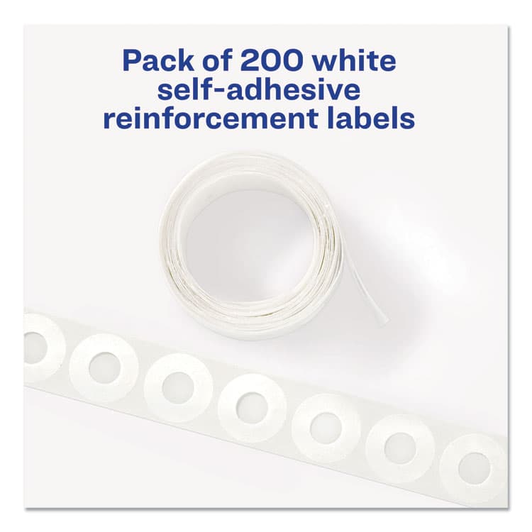 AVERY PRODUCTS CORPORATION Dispenser Pack Hole Reinforcements, 0.25" Dia, White, 200/Pack, (5729) (AVE05729) thumbnail 2