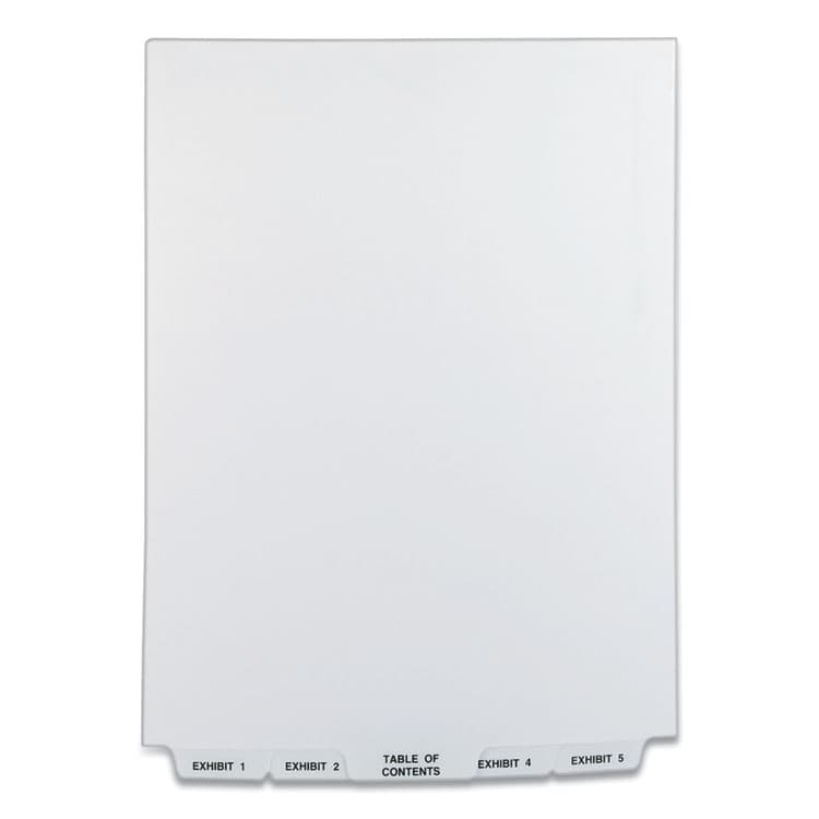 AVERY PRODUCTS CORPORATION Preprinted Legal Exhibit Bottom Tab Index Dividers, Avery Style, 26-Tab, Exhibit 1 to Exhibit 25, 11 x 8.5, White, 1 Set (AVE11378)
