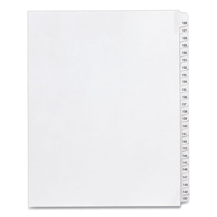 AVERY PRODUCTS CORPORATION Preprinted Legal Exhibit Side Tab Index Dividers, Allstate Style, 25-Tab, 126 to 150, 11 x 8.5, White, 1 Set, (1706) (AVE01706)