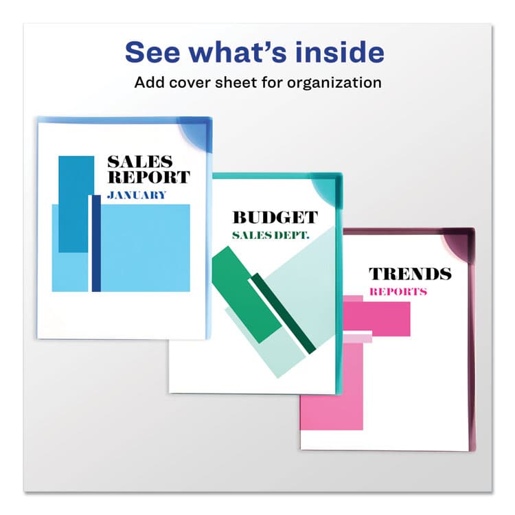 AVERY PRODUCTS CORPORATION Corner Lock Document Sleeves, Letter Size, Assorted Colors, 6/Pack (AVE72262) thumbnail 2