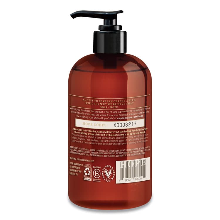SOAPBOX Hand Soap, Vanilla and Lily Blossom Scent, 12 oz, 12/Carton (SBX00679CT) thumbnail 3