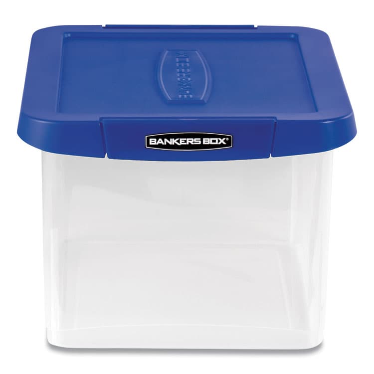 FELLOWES MFG. CO. Heavy Duty Plastic File Storage, Letter/Legal Files, 14" x 17.38" x 10.5", Clear/Blue (FEL0086201) thumbnail 3