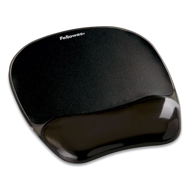 FELLOWES MFG. CO. Gel Crystals Mouse Pad with Wrist Rest, 7.87 x 9.18, Black (FEL9112101)