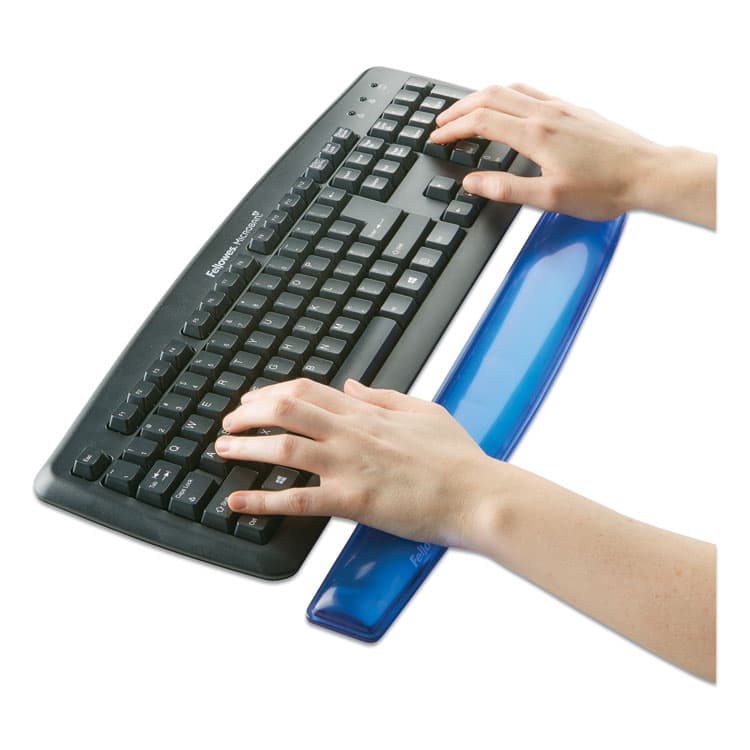 FELLOWES MFG. CO. Gel Crystals Keyboard Wrist Rest, 18.5 x 2.25, Blue (FEL91137) thumbnail 2