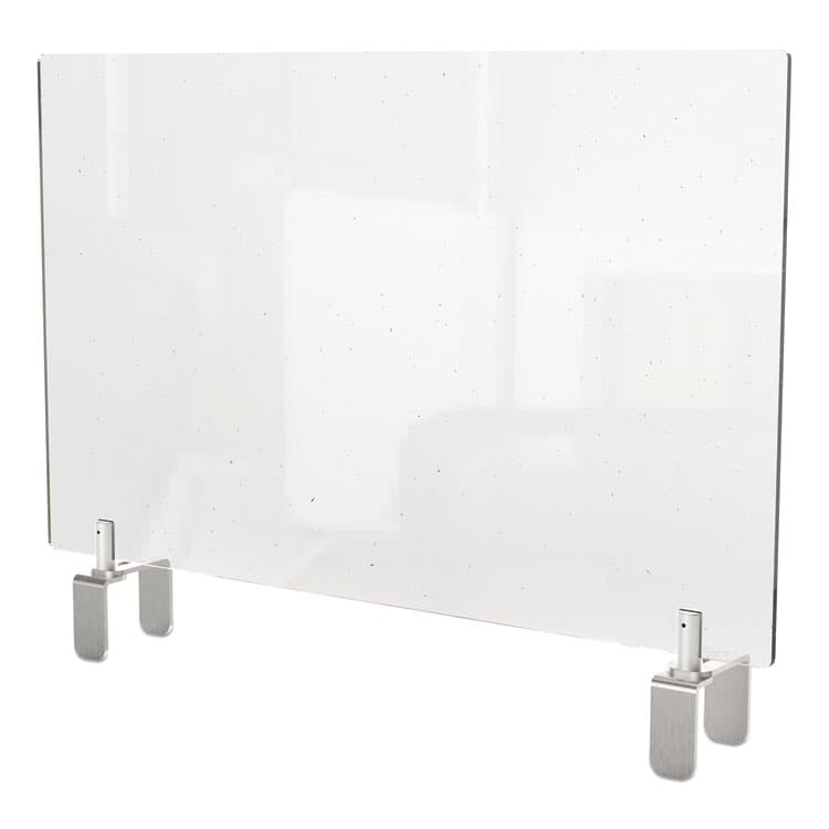 GHENT MANUFACTURING, Clear Partition Extender with Attached Clamp, 29 x 3.88 x 24, Thermoplastic Sheeting (GHEPEC2429A)