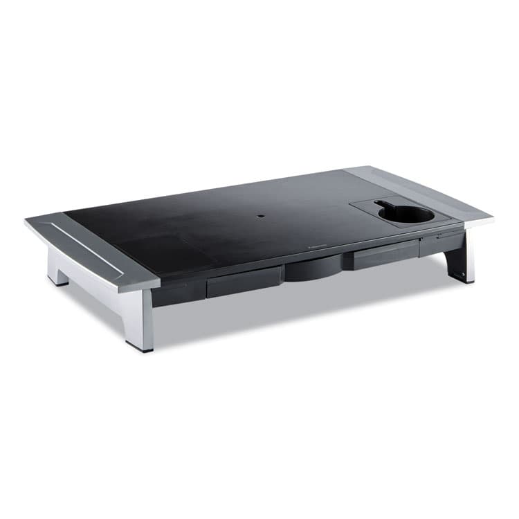 FELLOWES MFG. CO. Office Suites Premium Monitor Riser, 27" x 14" x 4" to 6.5", Black/Silver (FEL8031001)