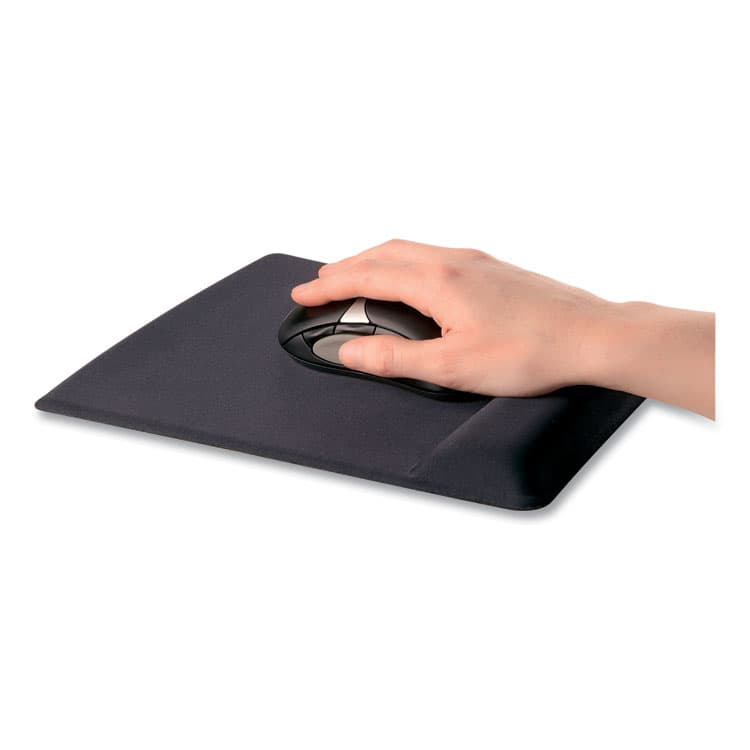 FELLOWES MFG. CO. Ergonomic Memory Foam Wrist Support with Attached Mouse Pad, 8.25 x 9.87, Black (FEL9181201) thumbnail 2