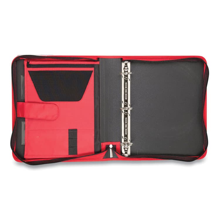 MEAD PRODUCTS Tech Zipper Binder, 3 Rings, 1.5" Capacity, 11 x 8.5, Red/Black Accents (ACC72206) thumbnail 2
