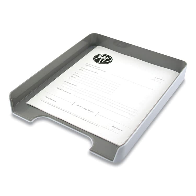 ADVANTUS CORPORATION Fusion Letter Tray, 1 Section, Letter Size Files, 12.63 x 10 x 1.75, White/Gray (AVT37522)