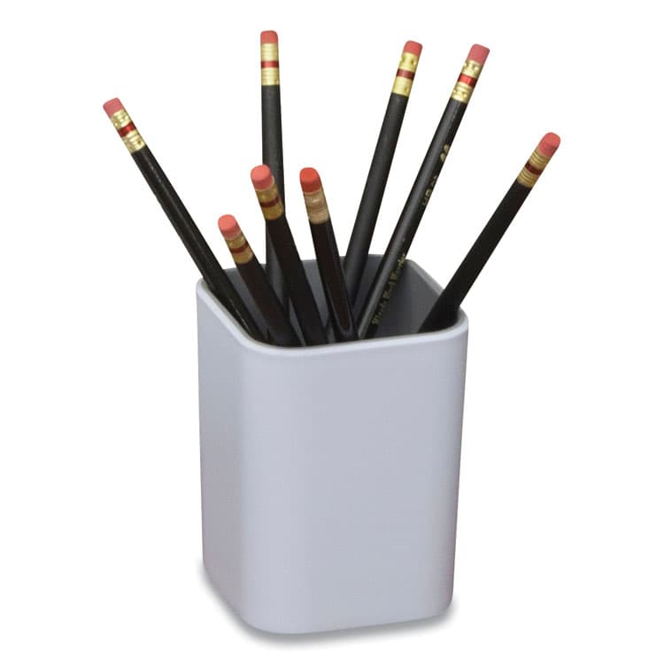 ADVANTUS CORPORATION Fusion Pencil Cup, Plastic, 3 x 3 x 4, White/Gray (AVT37524) thumbnail 2
