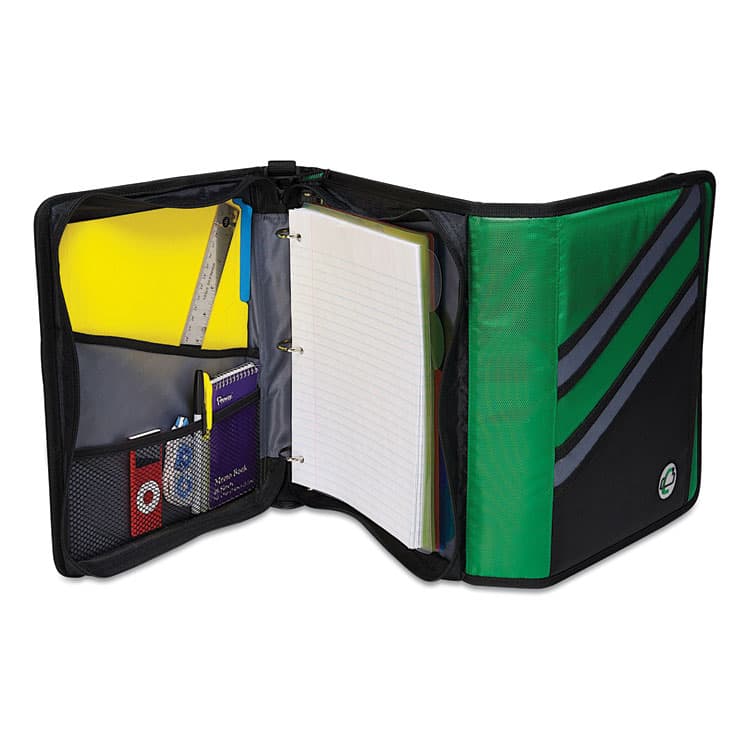 CASE IT Z-System 2-in-1 Zipper Binder, 3 Rings (x2), 1.5" Capacity (x2), 11 x 8.5, Black/Gray Accents (CAEZ176BLK) thumbnail 3