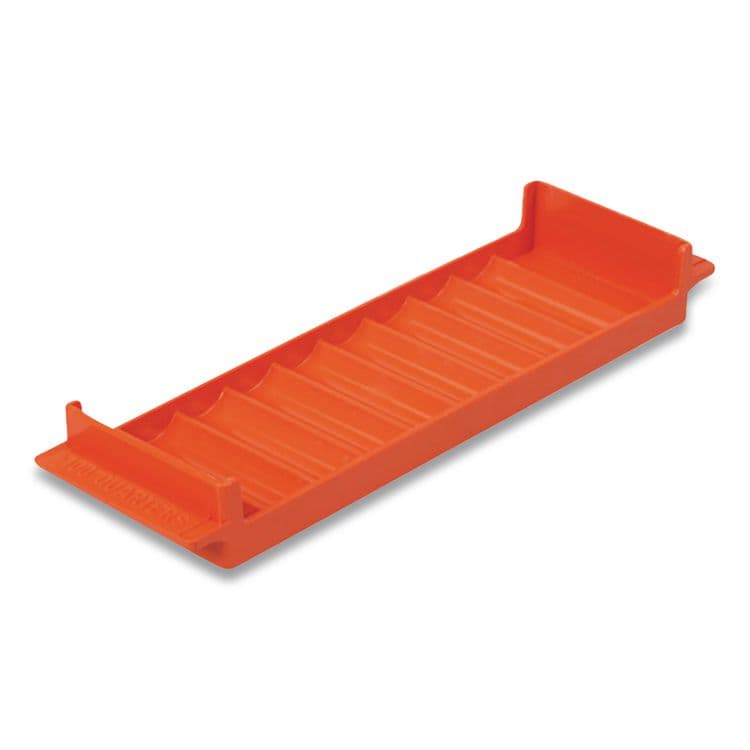 CONTROLTEK Stackable Plastic Coin Tray, Accommodates $100 in Quarters, 3.75" x 11.5" x 1.5", Orange (CNK560563EA)