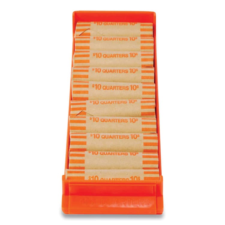 CONTROLTEK Stackable Plastic Coin Tray, Accommodates $100 in Quarters, 3.75" x 11.5" x 1.5", Orange (CNK560563EA) thumbnail 2