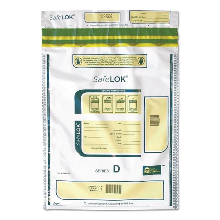CONTROLTEK Series D Deposit Bags, Plastic, 12" x 16", White, 100/Pack (CNK585094)