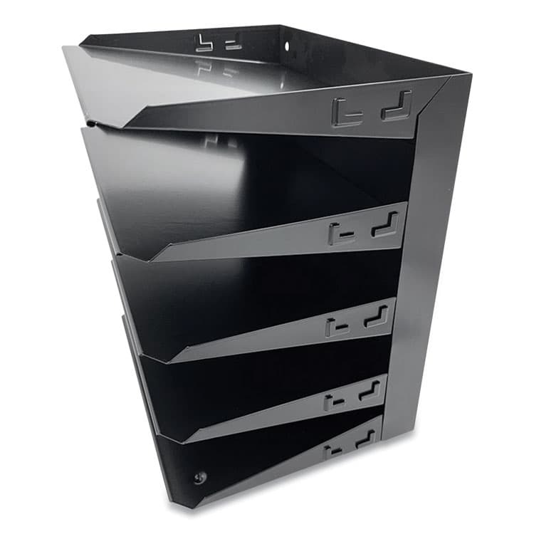 THE COIN-TAINER CO., LLC Steel Horizontal File Organizer, 5 Sections, Letter Size Files, 8.75 x 12 x 12, Black (CTXHASZ0149) thumbnail 2