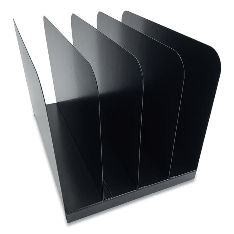 THE COIN-TAINER CO., LLC Steel Vertical File Organizer, 4 Sections, Letter Size Files, 11 x 11 x 7.75, Black (CTXHASZ0147) thumbnail 2