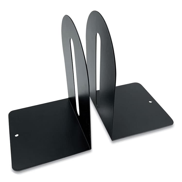 THE COIN-TAINER CO., LLC Steel Bookends, Fashion Style, Nonskid Base, 5.5 x 4.75 x 7.25, Black, Pair (CTXHASZ0089)