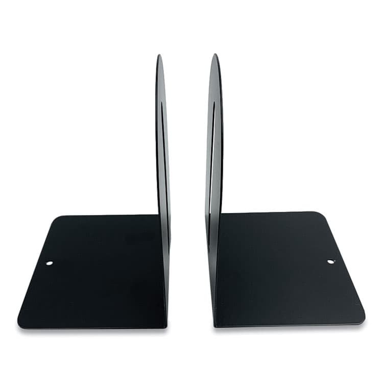 THE COIN-TAINER CO., LLC Steel Bookends, Fashion Style, Nonskid Base, 5.5 x 4.75 x 7.25, Black, Pair (CTXHASZ0089) thumbnail 3