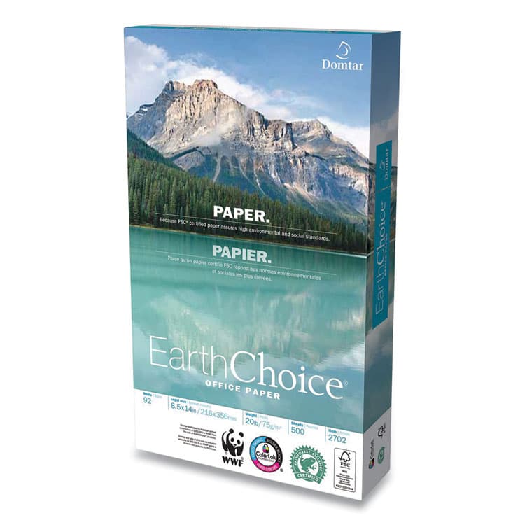 DOMTAR PAPER EarthChoice Office Paper, 92 Bright, 20 lb Bond Weight, 8.5 x 14, White, 500/Ream (DMR2702)
