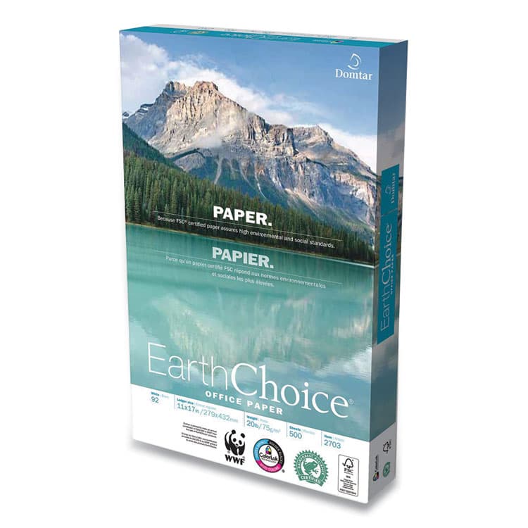 DOMTAR PAPER EarthChoice Office Paper, 92 Bright, 20 lb Bond Weight, 11 x 17, White, 500/Ream (DMR2703)