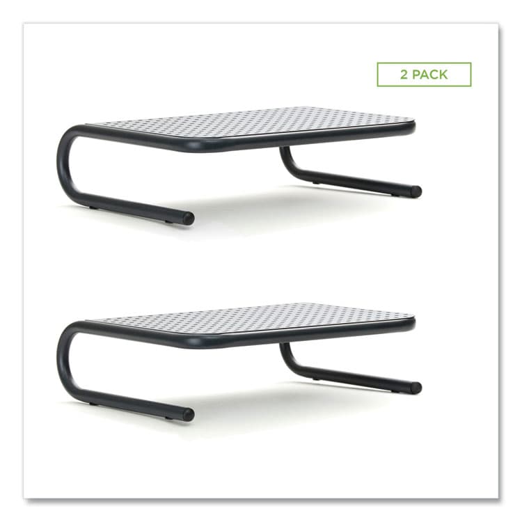 EMS MIND READER LLC Metal Monitor Stand Riser for Computer, 14.88" x 11.33" x 4.21", Black, Supports 44 lbs (EMS2METMONSTBLK)
