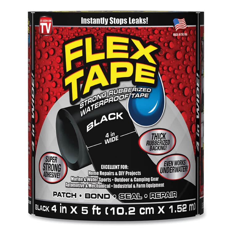 SWIFT RESPONSE LLC General Purpose Repair Tape, 4" x 1.67 yds, Black (FSGTFSBLKR0405)