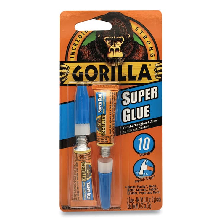GORILLA GLUE COMPANY Super Glue, Two 0.11 oz Tubes, Dries Clear (GOR7800103)