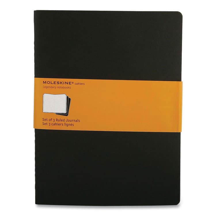 HACHETTE BOOK GROUP Cahier Journal, 1-Subject, Narrow Rule, Black Cover, (120) 9.75 x 7.5 Sheets, 3/Pack (HBG705014)