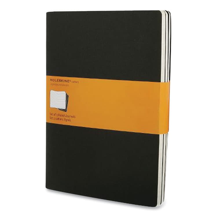 HACHETTE BOOK GROUP Cahier Journal, 1-Subject, Narrow Rule, Black Cover, 10 x 7.5 Sheets, 3/Pack (HBG705038)