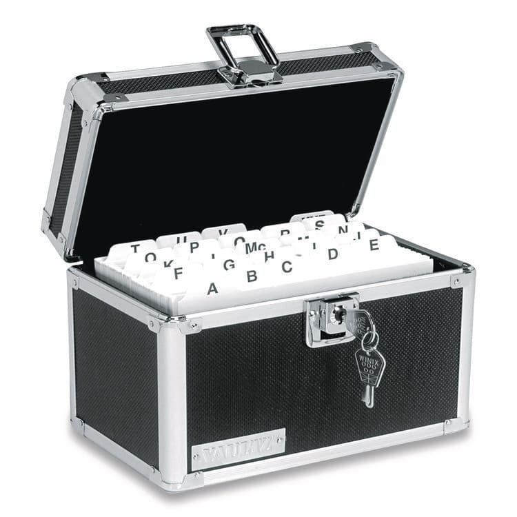 IDEASTREAM CONSUMER PRODUCTS Locking Index Card File, Holds 550 5 x 8 Cards, 8.75 x 5.5 x 5.75, Black (IDEVZ01280) thumbnail 2