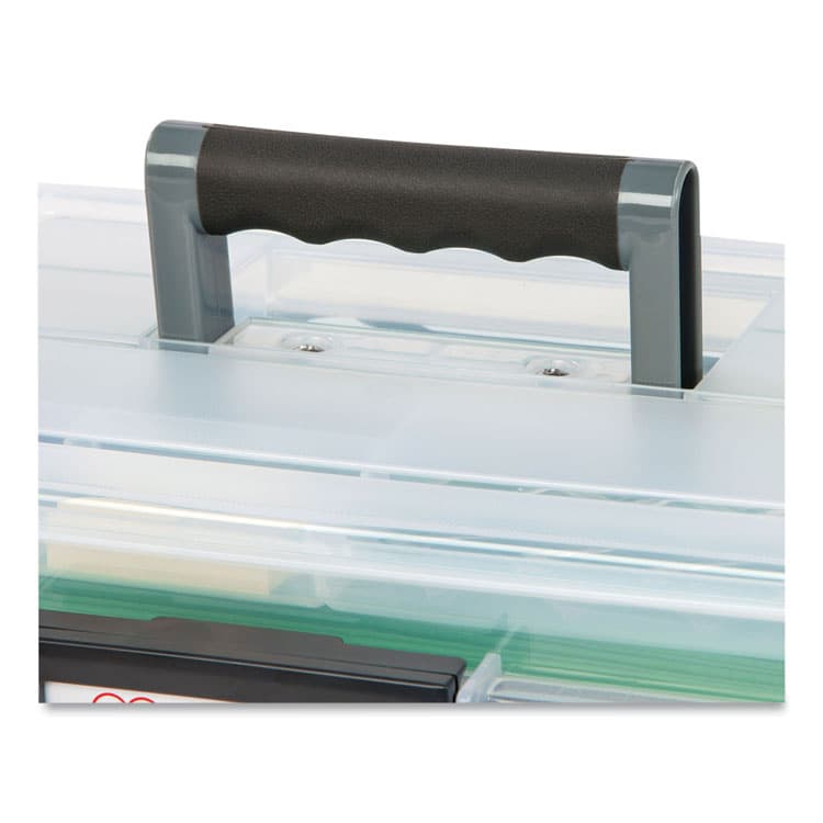 IRIS USA, WEATHERTIGHT Portable File Box, Letter Files, 13.7 x 10.4 x 11.8, Clear/Gray Accents (IRS110351) thumbnail 3