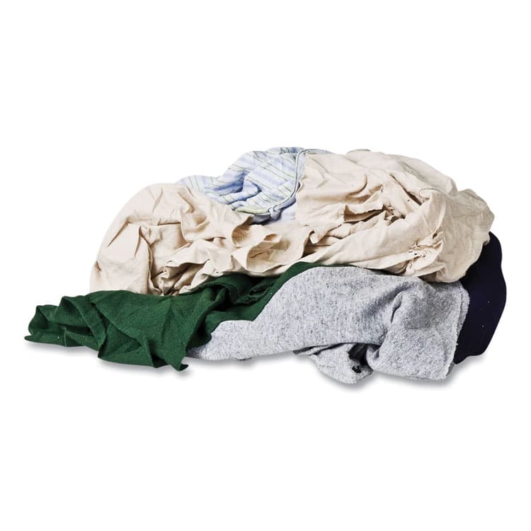 MONARCH GLOBAL BRANDS Reclaimed Color T-Shirt Rags, Assorted, 125/Box (MNHR020C45A25)