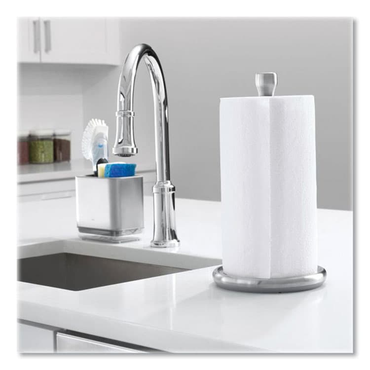 OXO Good Grips Steady Paper Towel Holder, Stainless Steel, 8.1 x 7.8 x 14.5, Gray/Silver (OXO13245000) thumbnail 4