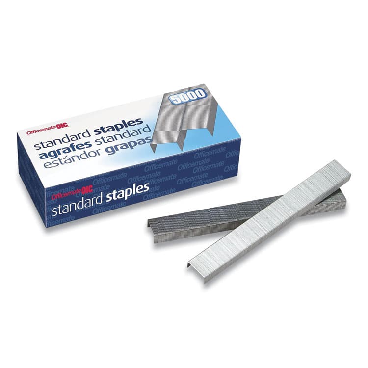OFFICEMATE INTERNATIONAL CORP. Standard Staples, 0.25" Leg, 0.5" Crown, Steel, 5,000/Box (OIC91900)