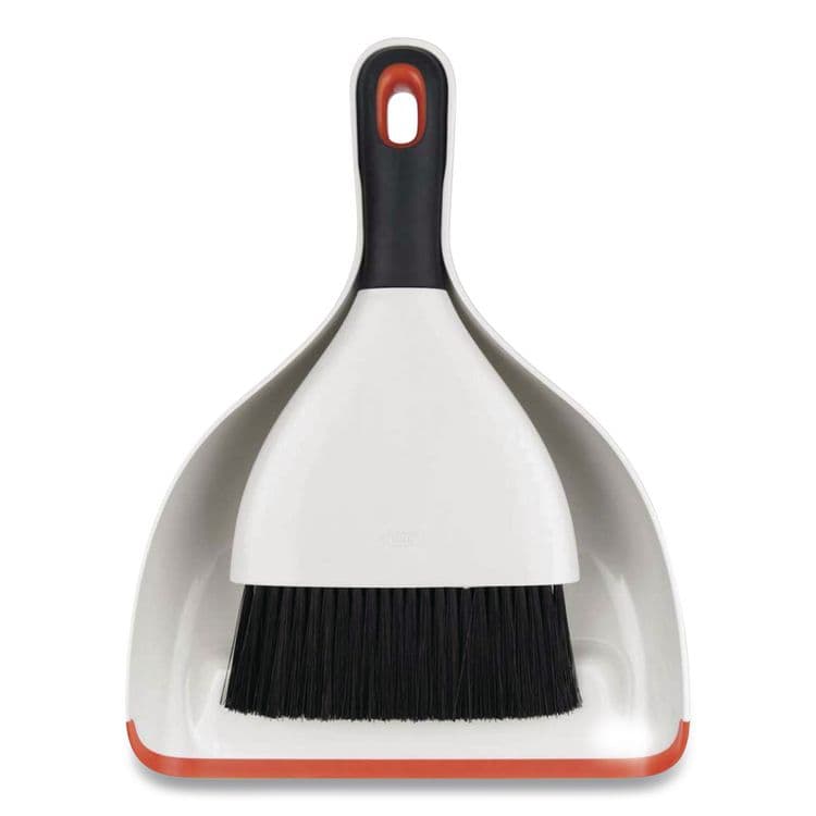 OXO Good Grips Dust Pan and Brush, 12 x 9, 2" Handle, Plastic, White (OXO1334480) thumbnail 2
