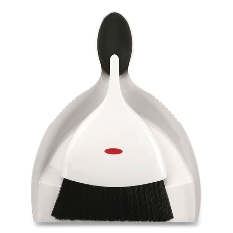 OXO Good Grips Dust Pan and Brush, 12 x 9, 2" Handle, Plastic, White (OXO1334480)