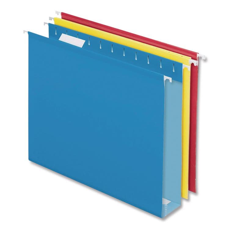 TOPS BUSINESS FORMS Colored Reinforced Hanging Folders, Letter Size, 1/5-Cut Tabs, Assorted Colors, 12/Box (PFXD99973)
